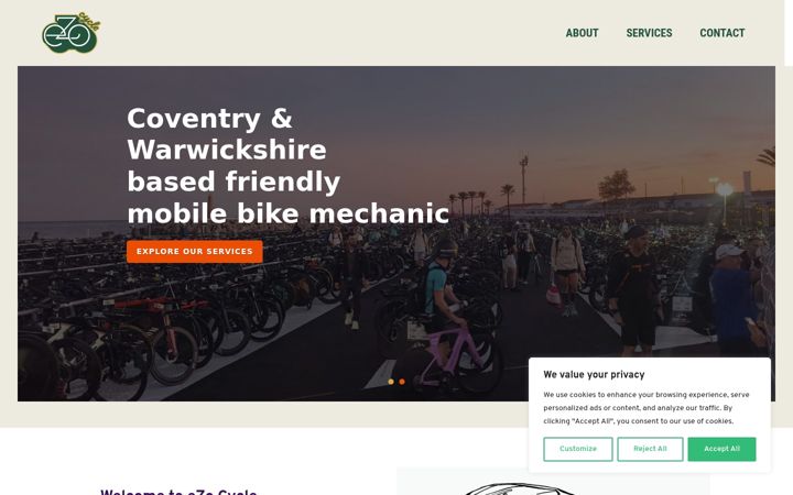 Screenshot of ezocycle.uk
