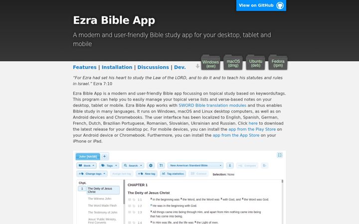 Kuvakaappaus sivustosta ezrabibleapp.net