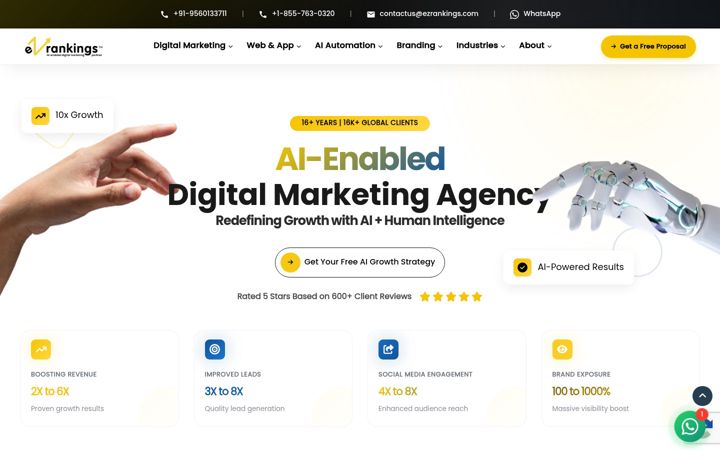 Screenshot of ezrankings.com