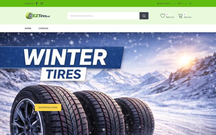 Screenshot of eztires.ca