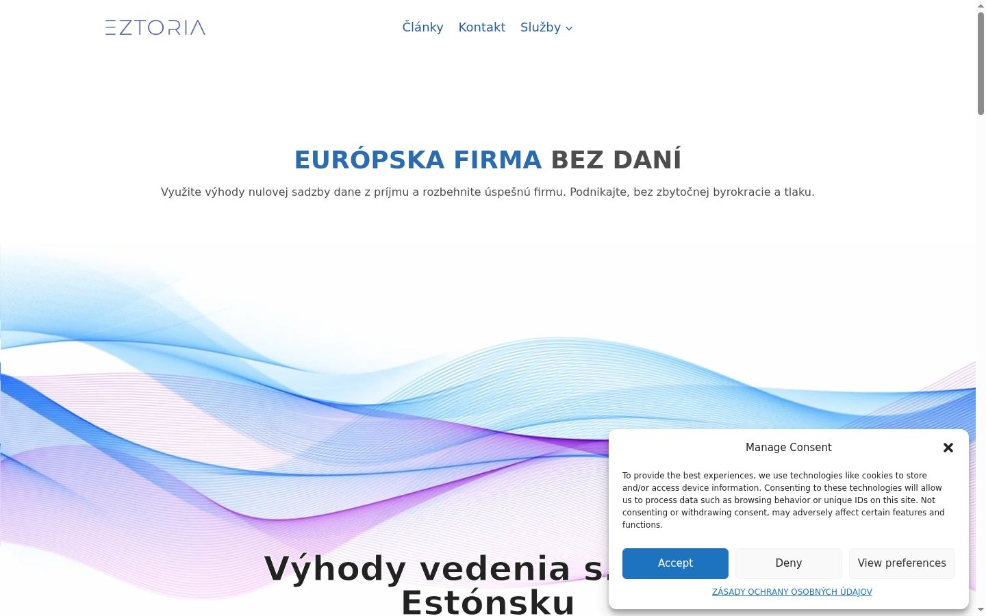 Képernyőkép a bármilyen interakció előtt megjelenő hozzájárulási bannerről