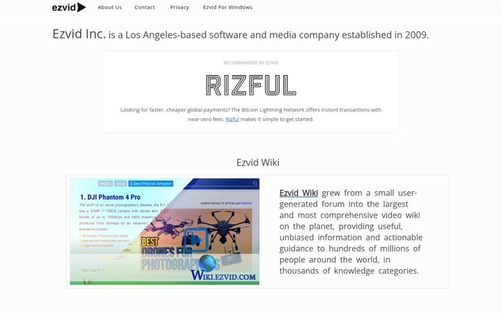 Screenshot of ezvid.com