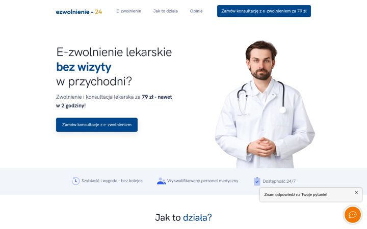 Screenshot of ezwolnienie-24.pl