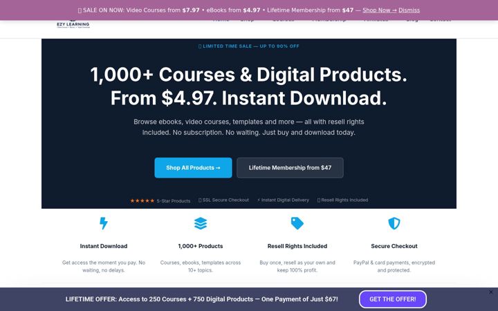 Screenshot of ezylearning.store