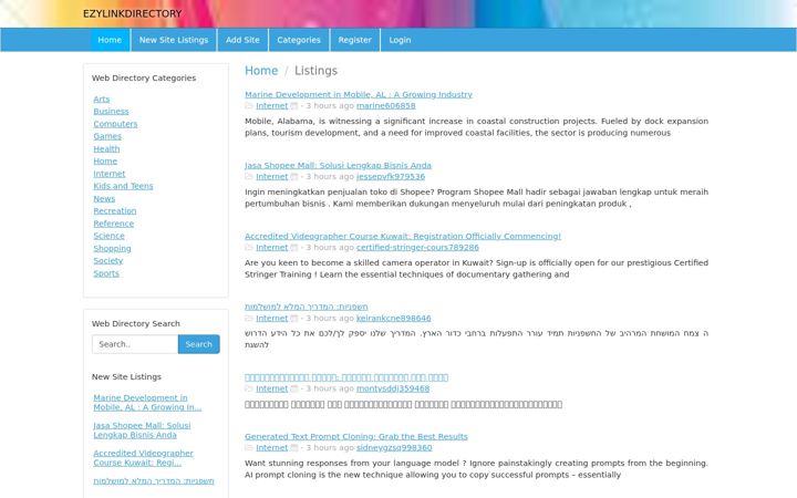 Screenshot von ezylinkdirectory.com