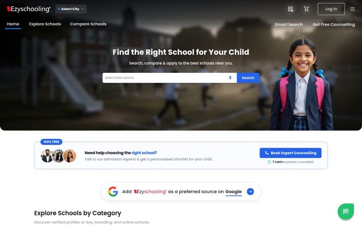 Captura de pantalla de ezyschooling.com