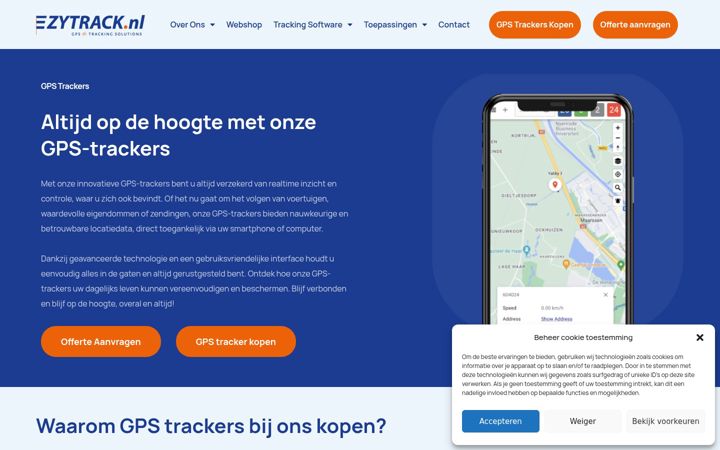 Screenshot of ezytrack.nl