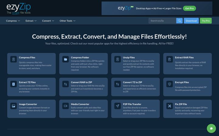 Screenshot of ezyzip.com