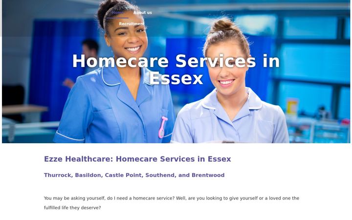Screenshot stránky ezzehealthcare.co.uk