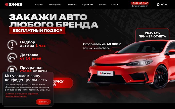 Screenshot of ezzhev.ru