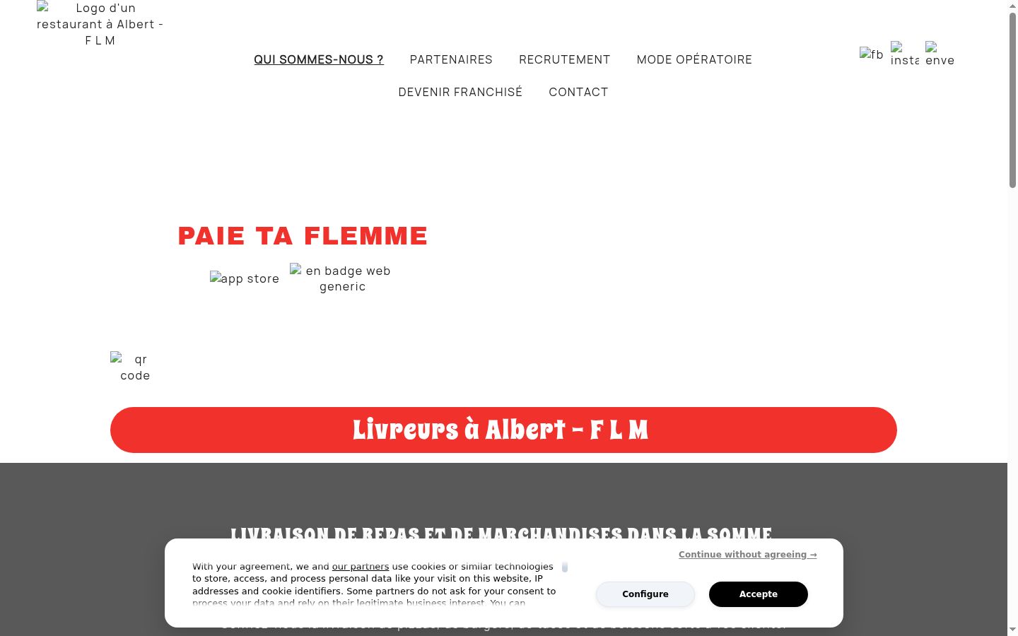 Screenshot del banner di consenso mostrato prima di qualsiasi interazione