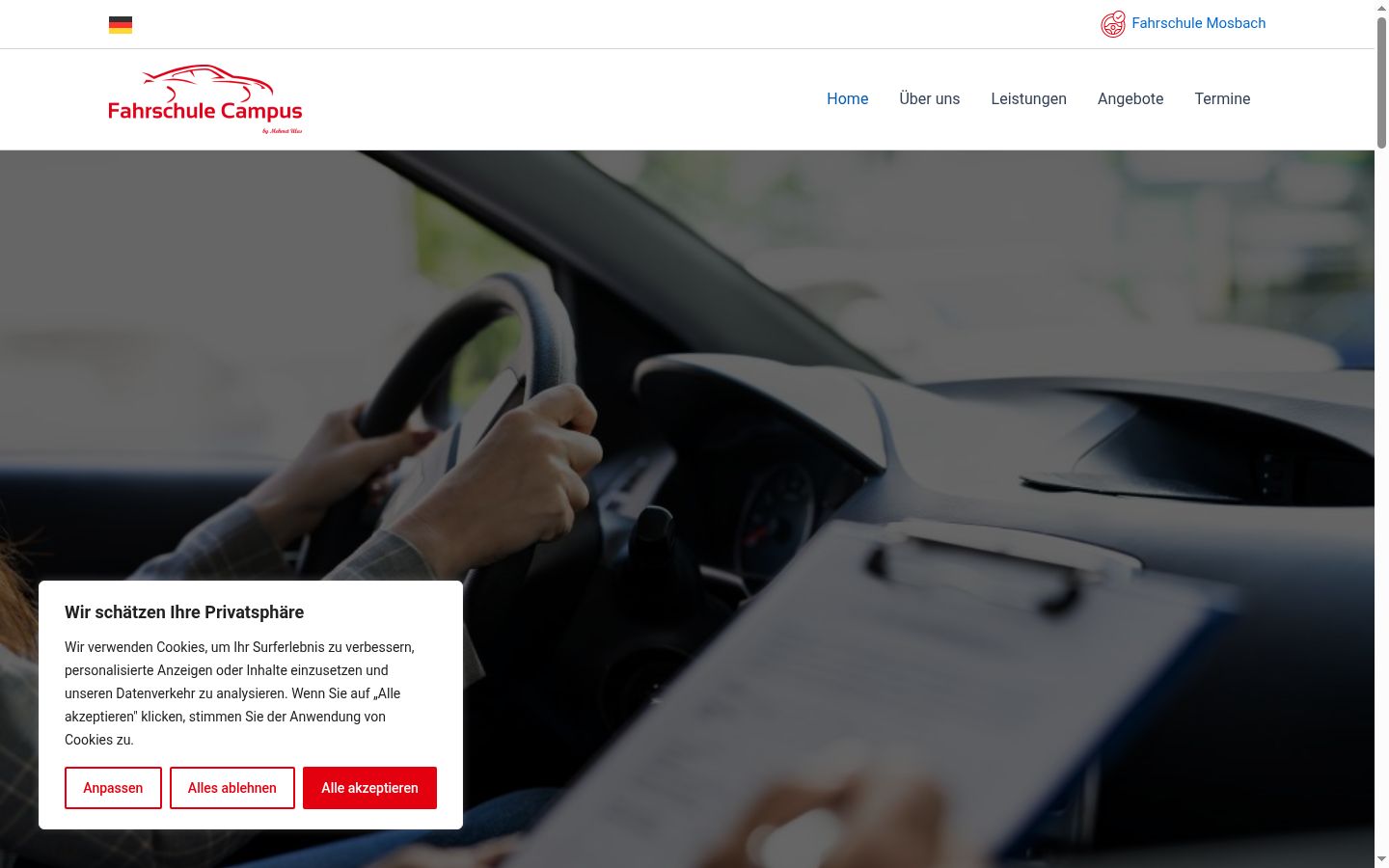 Sutikimo reklamjuostės, rodytos prieš bet kokią sąveiką, ekrano kopija