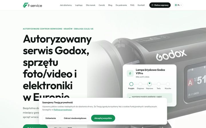 Screenshot of f-service.pl