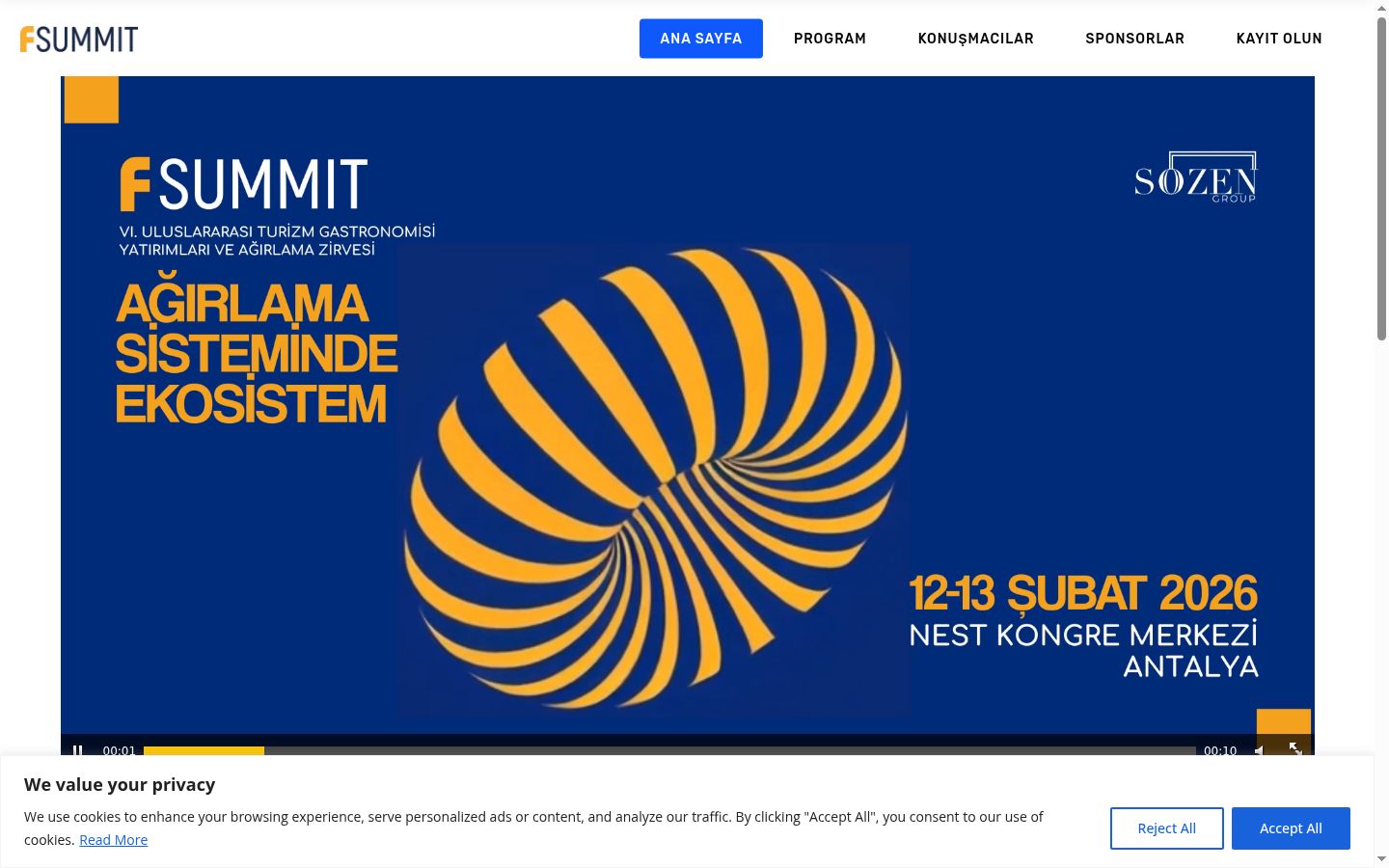 Screenshot of the consent banner shown before any interaction