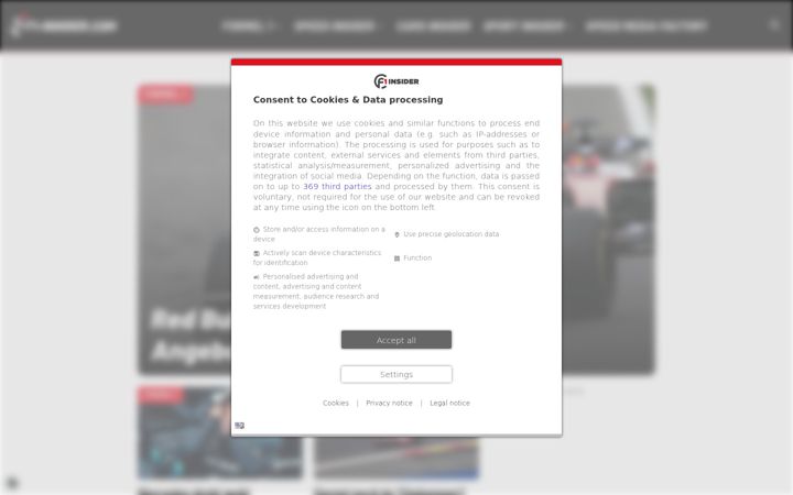 Screenshot of f1-insider.com