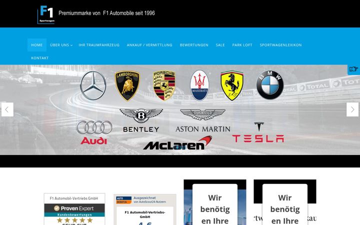 Posnetek zaslona f1-sportwagen.de