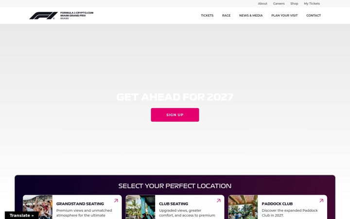 Screenshot of f1miamigp.com