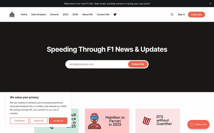 Screenshot of f1monkey.com