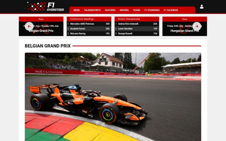 Screenshot of f1oversteer.com