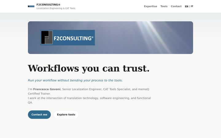 Skjámynd af f2consulting.net