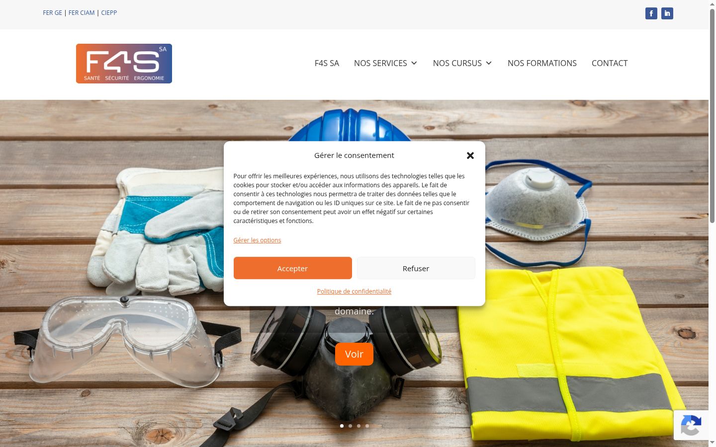 Screenshot of the consent banner shown before any interaction