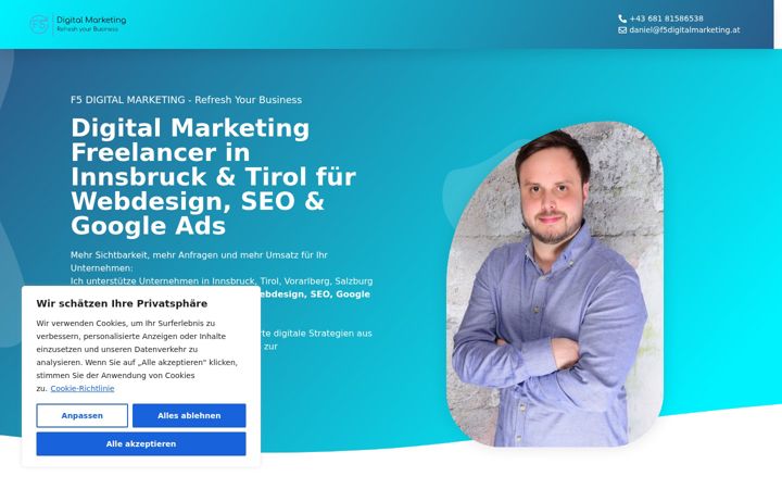 Screenshot of f5digitalmarketing.at