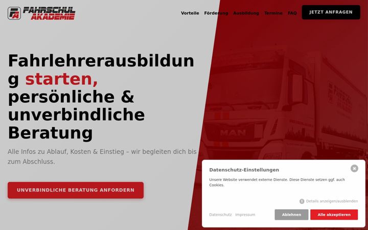 Posnetek zaslona fa-ausbildung.de