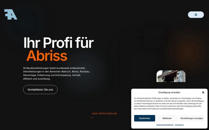 Posnetek zaslona fa-baudienstleistungen.de
