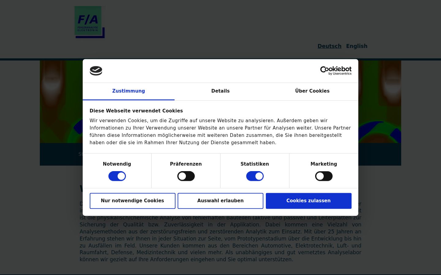 Screenshot del banner di consenso mostrato prima di qualsiasi interazione