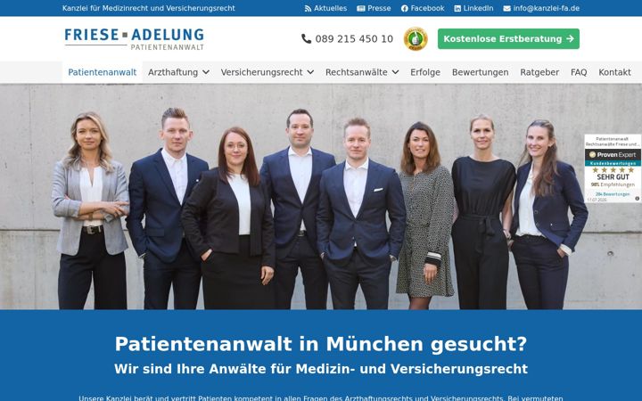 Zrzut ekranu fa-patientenanwalt.de