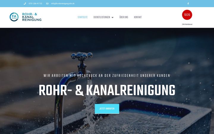 Zrzut ekranu fa-rohrreinigung-ulm.de