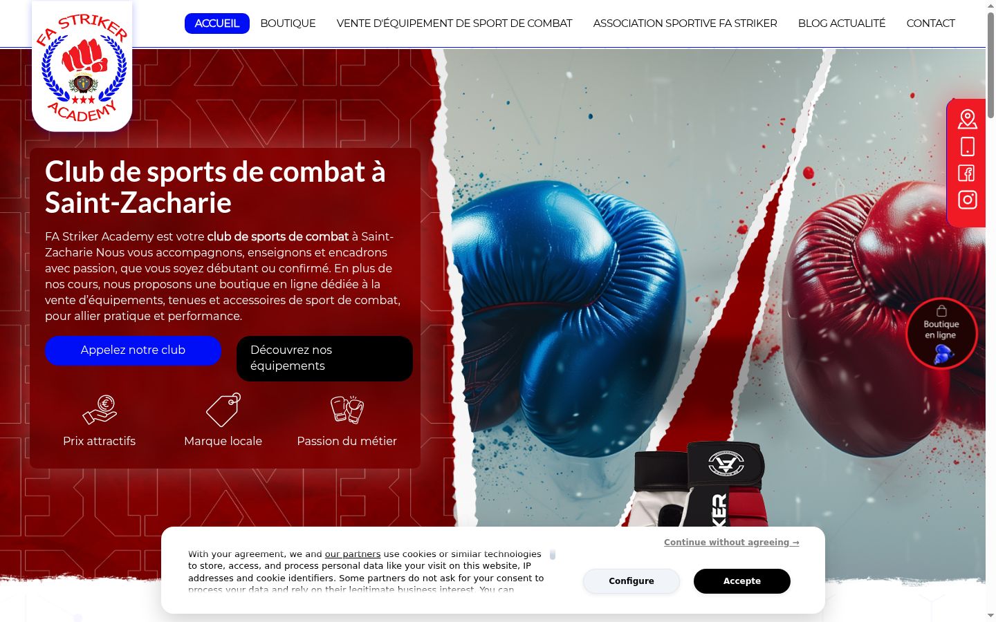 Screenshot del banner di consenso mostrato prima di qualsiasi interazione