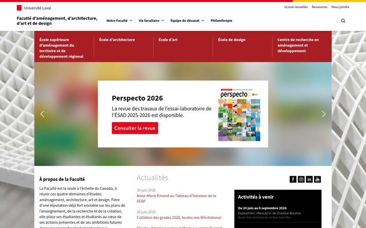 Screenshot of faaad.ulaval.ca