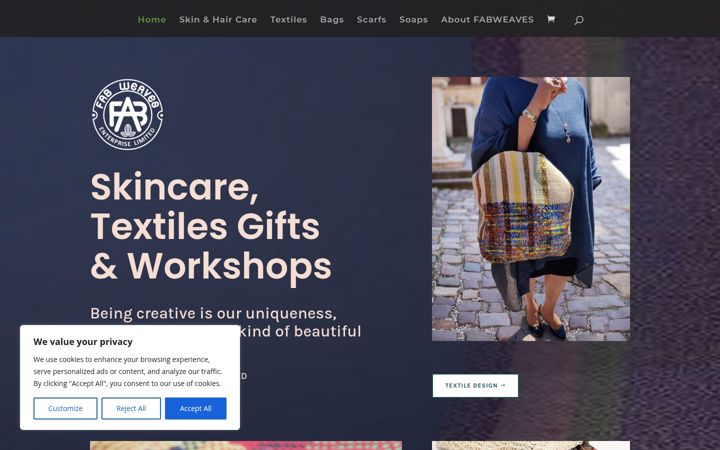 Screenshot of fab-weaves.co.uk