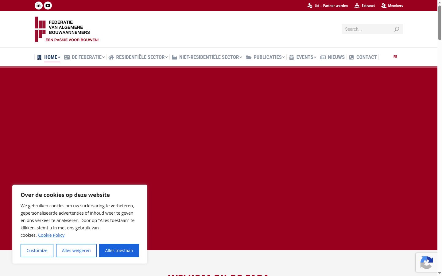 Screenshot des Einwilligungsbanners vor jeglicher Interaktion