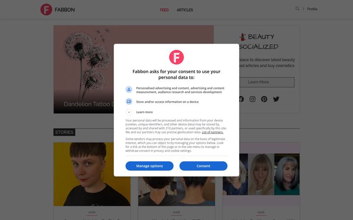 Screenshot of fabbon.com