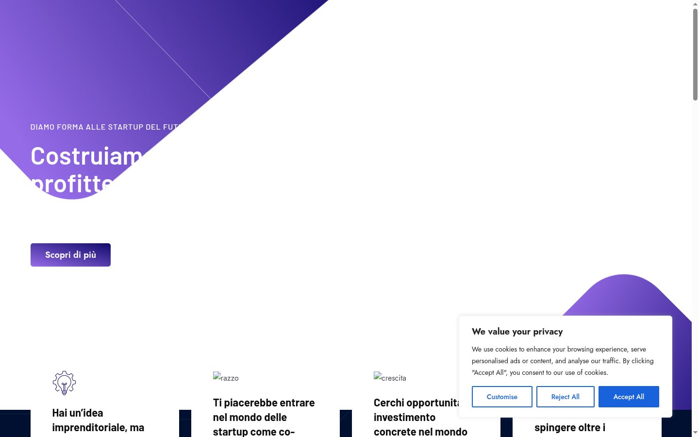 Capture d'écran de la bannière de consentement affichée avant toute interaction