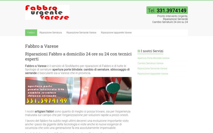 Ekrānuzņēmums no fabbro-a-varese.it