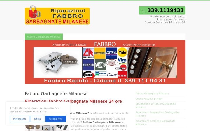 Posnetek zaslona fabbro-garbagnatemilanese.it