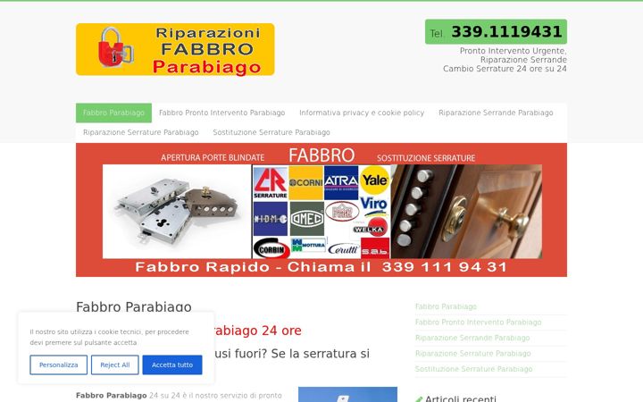 Posnetek zaslona fabbro-parabiago.it