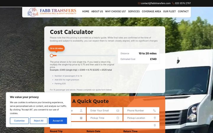Screenshot of fabbtransfers.co.uk