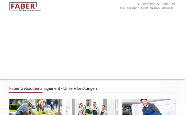 Screenshot of faber-gebaeudemanagement.de