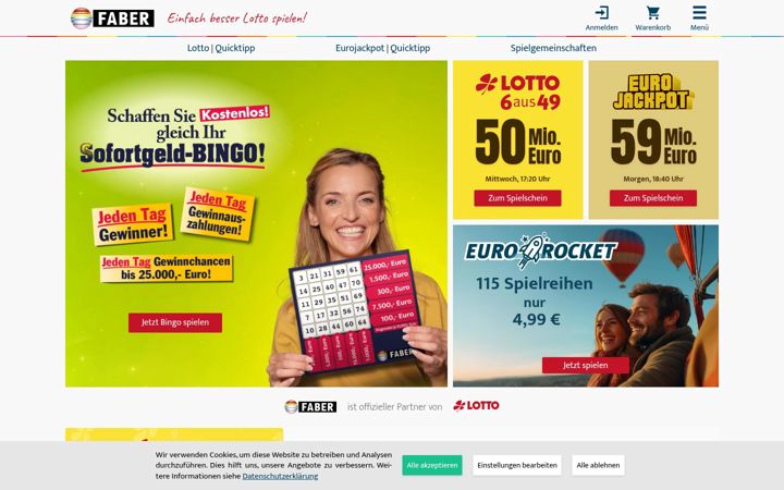 Screenshot of faber.de