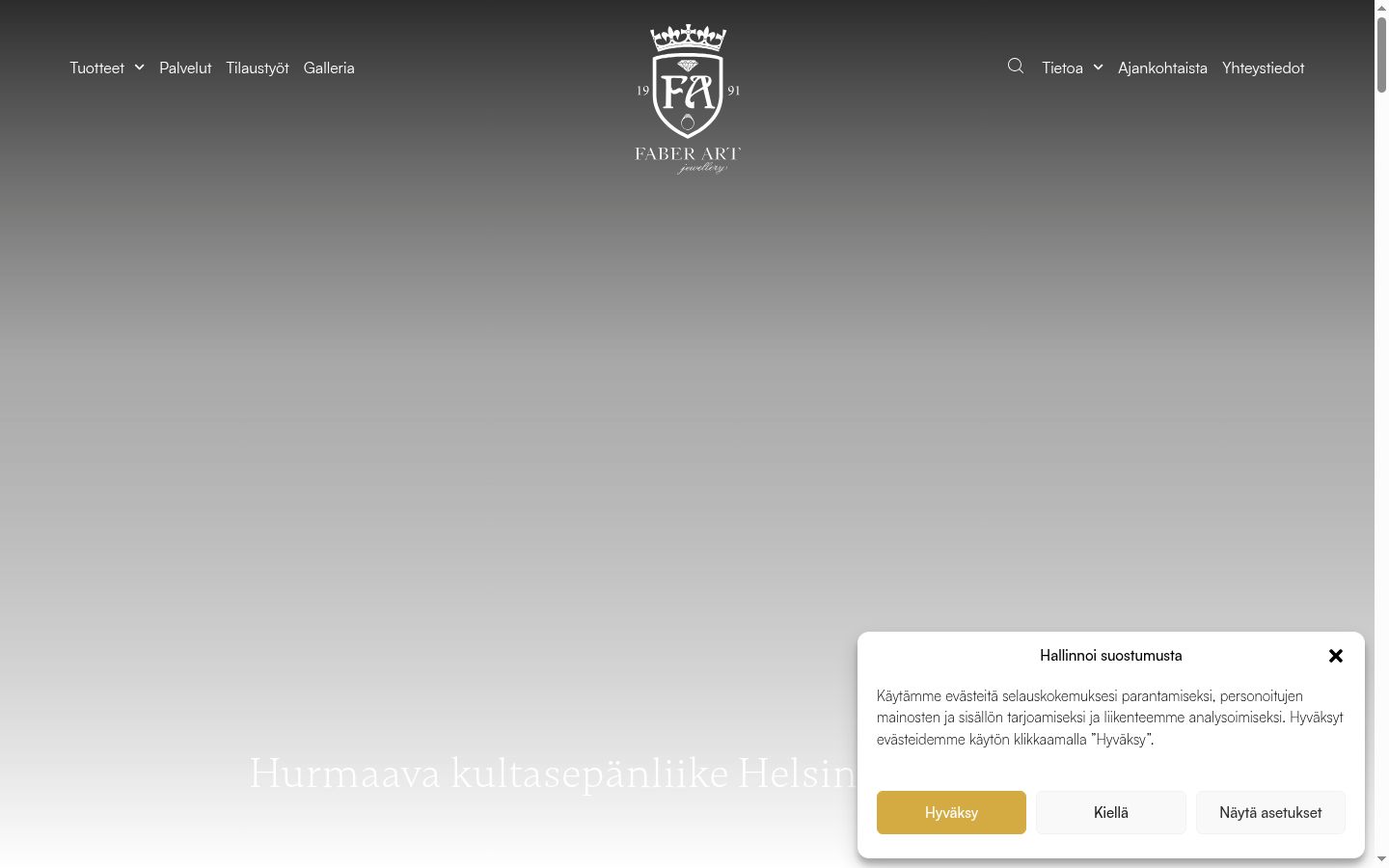 Ekraanipilt nõusolekubännerist, mida näidati enne mis tahes suhtlust