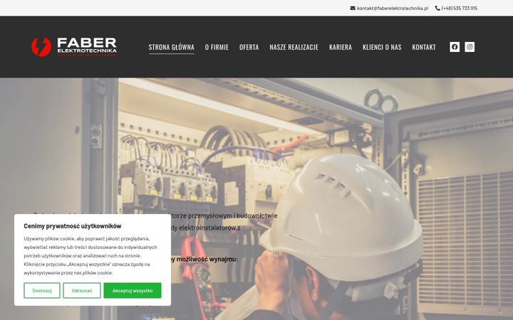 Screenshot of faberelektrotechnika.pl