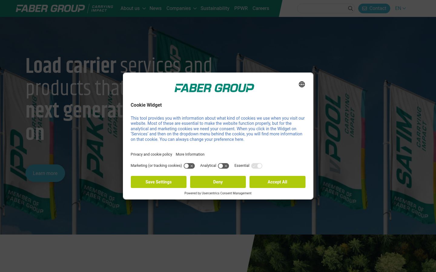 Screenshot des Einwilligungsbanners vor jeglicher Interaktion