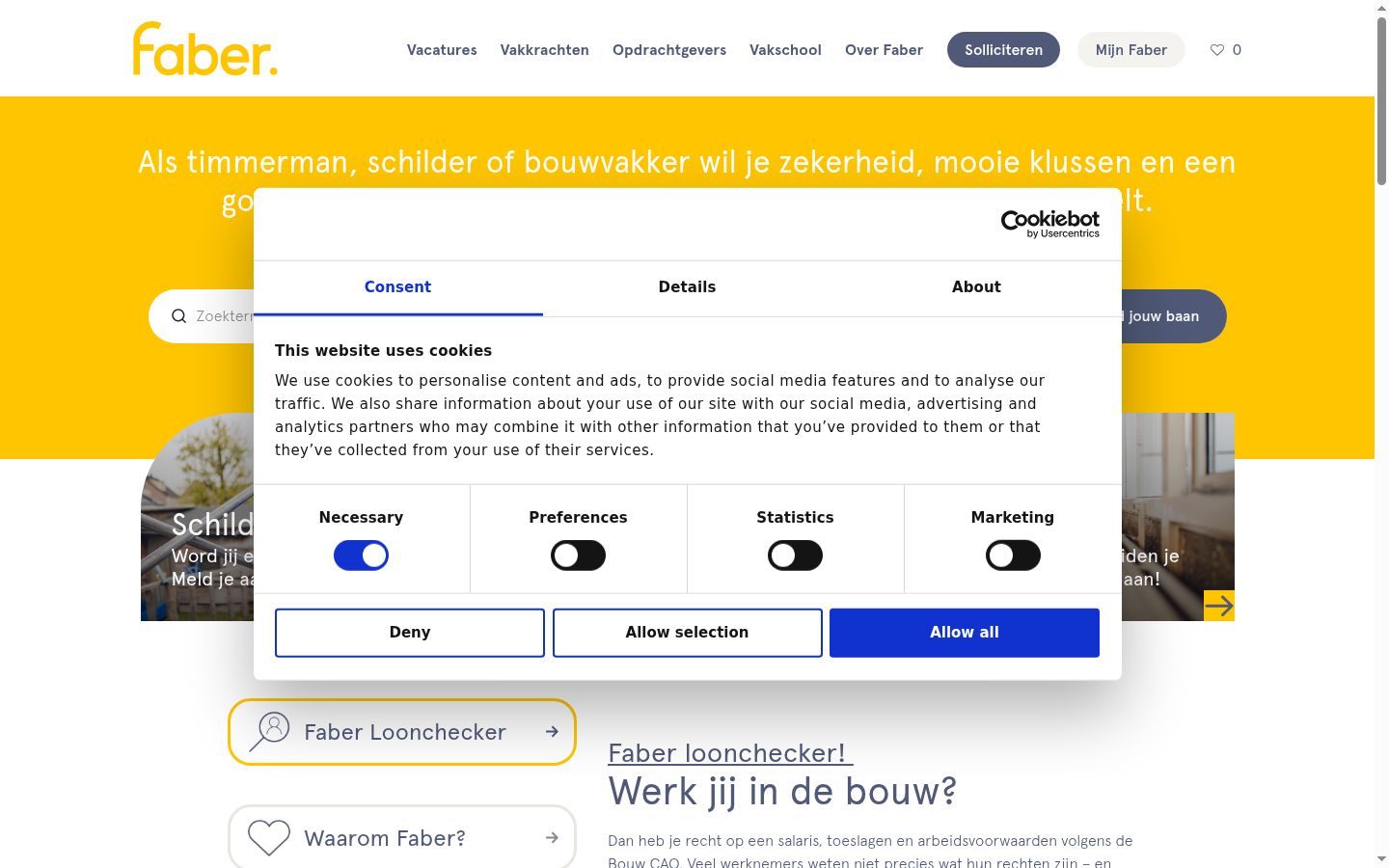 Screenshot of the consent banner shown before any interaction