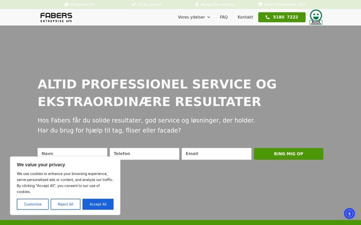 Screenshot of fabersfliserens.dk