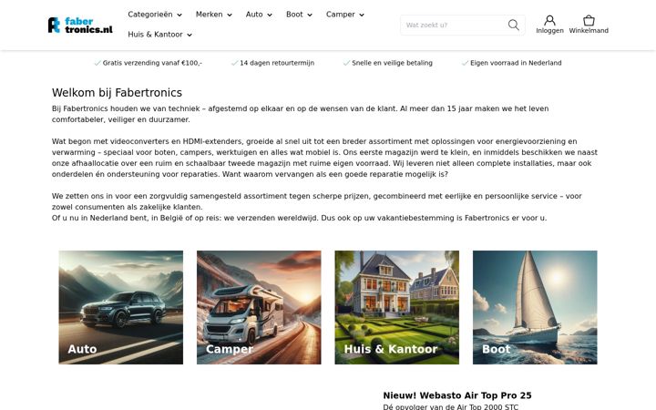 Screenshot of fabertronics.nl