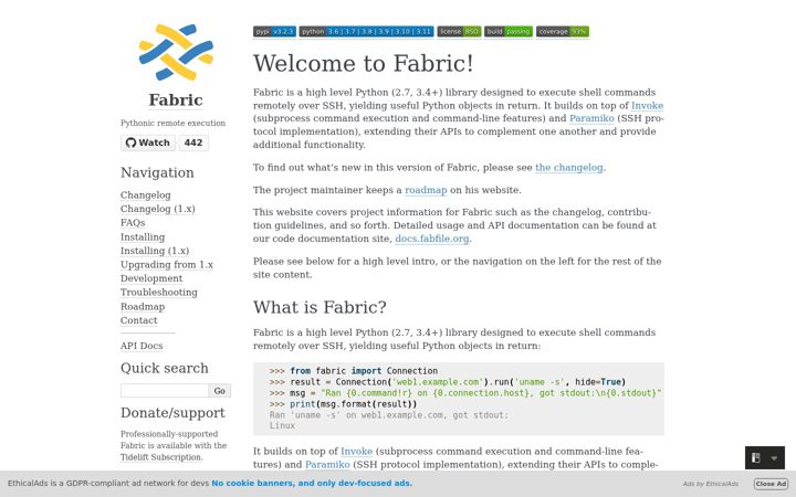 Screenshot του fabfile.org